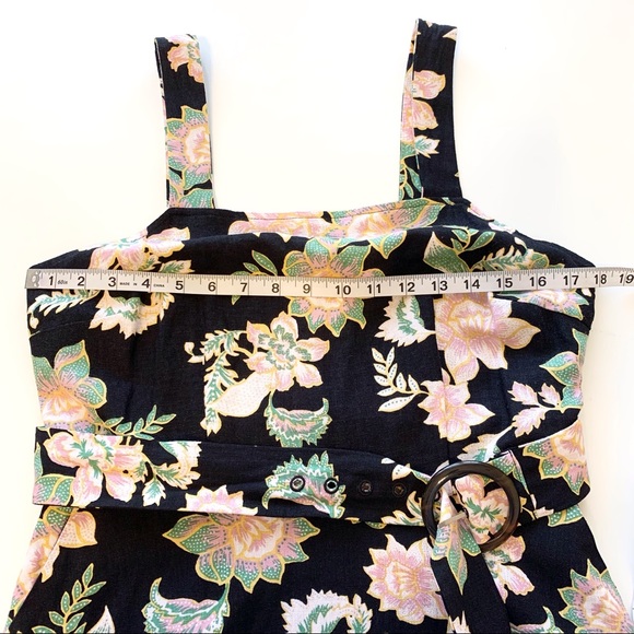 Who What Wear Linen Blend Floral Belted Dress Small - Picture 10 of 13
